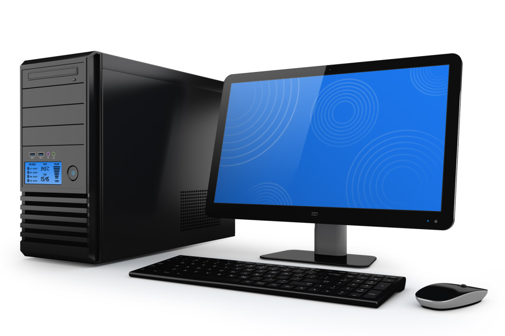 Modern, power home desktop computer. PC system